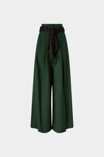 Virgin Wool Trousers with Scarf