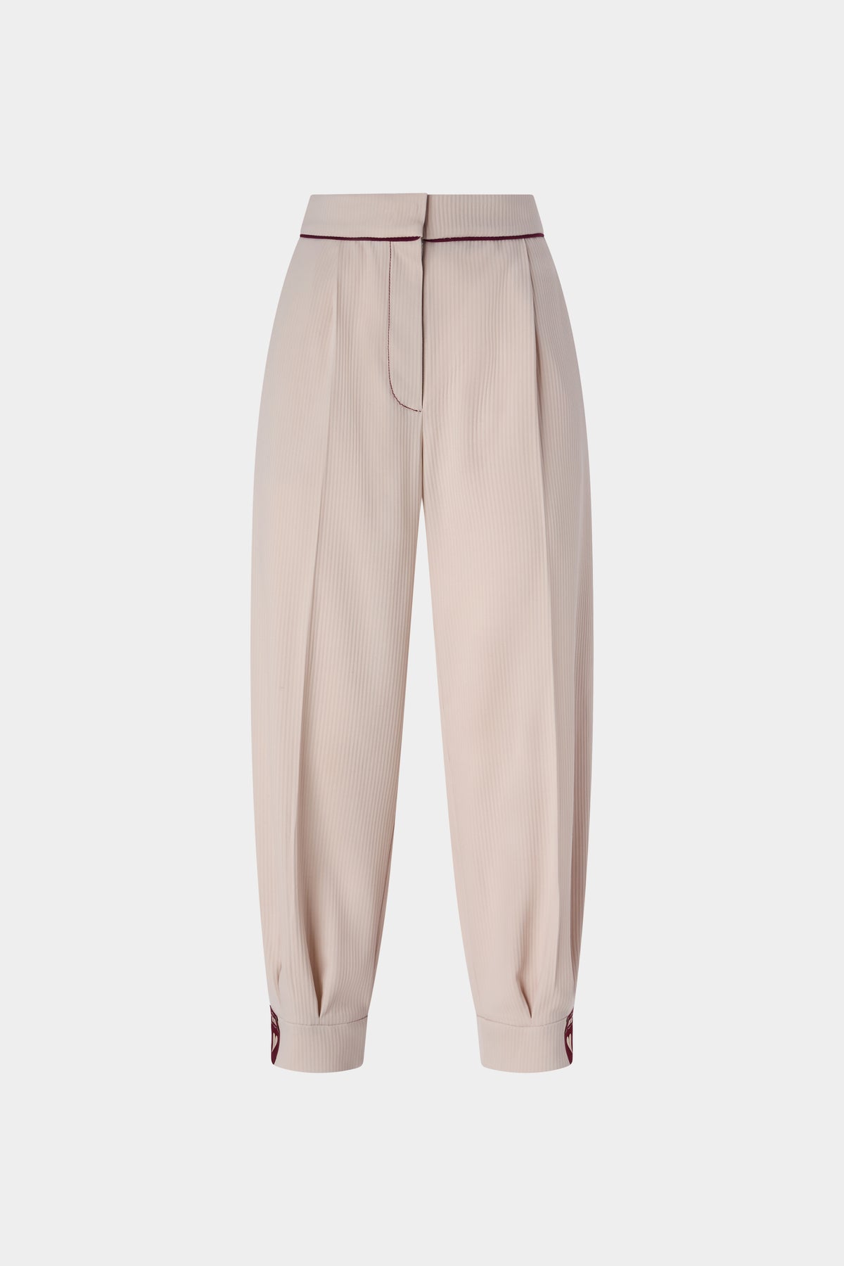 Balloon Trousers with Contrast Piping