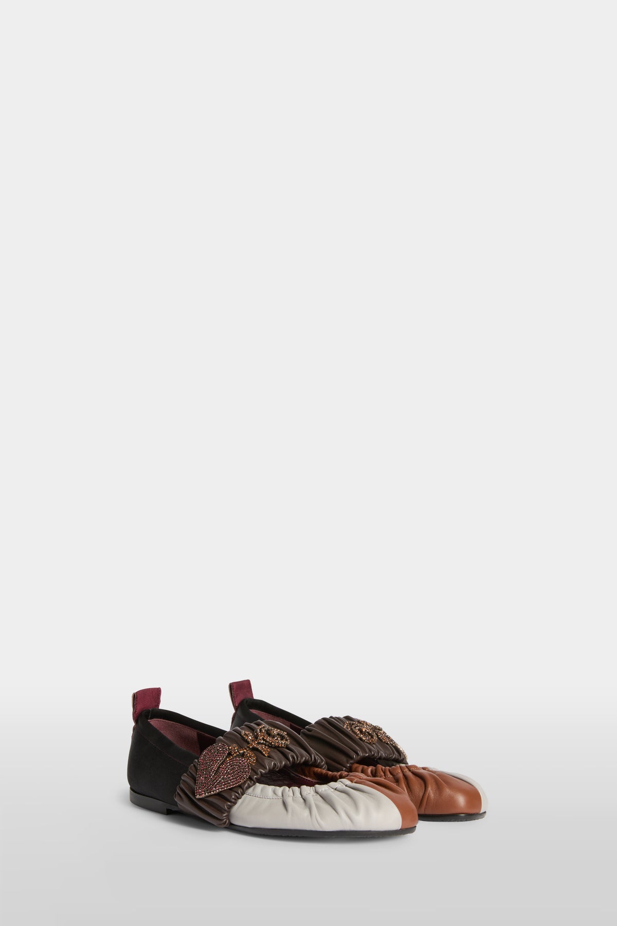 Embroidered Brown Ballerinas
