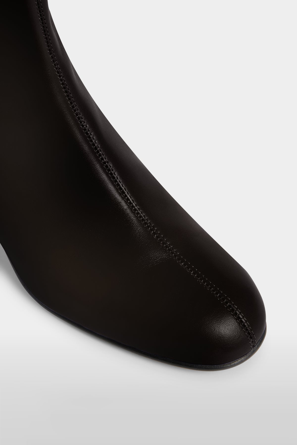 Leather Ankle Boots with Sculptural Heel